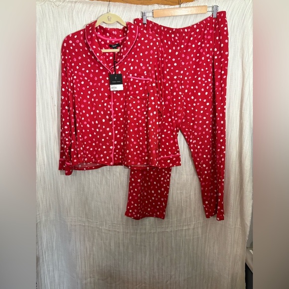 Simply Vera Red and Pink Polka Dot Pajama Set XL NWT - Picture 1 of 4